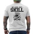 No Luck Justkill ビリヤードキュー プールスヌーカー メンズTシャツ バックプリント