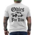 Oldies Porida ヴィンテージ ローライダー 車 メキシカン チカーノ チョロ メンズTシャツ バックプリント