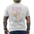 Rage Consumes Me キュート 怒っている猫 面白い 皮肉なミーム メンズTシャツ バックプリント