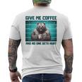 Sarcasme Café Humour De Bureau Drôle Café Ours En Colère T-shirt imprimé au dos