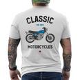 Sr 400 ブルー クラシックバイク モーターサイクリスト オートバイ メンズTシャツ バックプリント