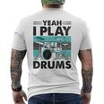 Yeah I Play Drums Drummer Play Drumming メンズTシャツ バックプリント
