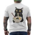 おもしろ猫 ラーメン ヴィンテージ 和麺 メンズTシャツ バックプリント