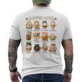 かわいいアニメコーヒー猫カプチーノかわいい猫カフェデザイン メンズTシャツ バックプリント