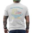 まるもふびより ティーカップ メンズTシャツ バックプリント