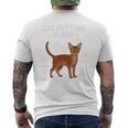 アビシニアン猫ふれあいガイド 面白い猫好き メンズTシャツ バックプリント