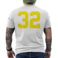 イエローナンバー32 背面 スポーツチーム ジャージ番号 メンズTシャツ バックプリント