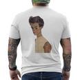 エゴン・シーレ作1910ストライプシャツの自画像 メンズTシャツ バックプリント