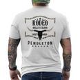 オレゴン州ペンドルトン-ロデオブルズ＆ブラッド、ダスト＆マッド メンズTシャツ バックプリント