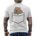 オーストラリアン・ウォンバット ポケット付き キュート ベビー ウォンバット メンズTシャツ バックプリント