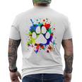 カラフルペイント スプラッター 肉球プリント 猫 犬 メンズTシャツ バックプリント