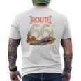 クラシック レトロ ルート66 砂漠の情景 赤 ヴィンテージ 車 メンズTシャツ バックプリント