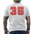 クールなレトロなレタリングジャージバックナンバー35 Thirtyfive メンズTシャツ バックプリント