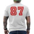クールなレトロなレタリングジャージバック番号87 Eightyseven メンズTシャツ バックプリント