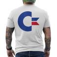 コモドール C64 大文字 ブルーレッド メンズTシャツ バックプリント