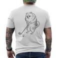 ゴルフ ポメラニアン グッズ おもしろ 犬 面白い 笑える 和風 メンズTシャツ バックプリント