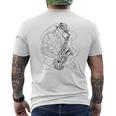 サックス・ガイ・スケッチ・ジャズ・ミュージック メンズTシャツ バックプリント