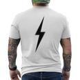 シンプルなブラックライトニングボルトグラフィック。 メンズTシャツ バックプリント