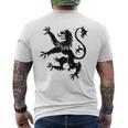 スコットランドライオンランパントシンボル ブラック メンズTシャツ バックプリント