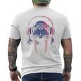 セイウチ ゲーミング 音楽 ヘッドフォン レトロ クール メンズTシャツ バックプリント