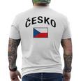 チェコ国旗 誇り高きチェコ語 メンズTシャツ バックプリント