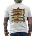 トラウト魚種種フィッシング フライフィッシング トラウト メンズTシャツ バックプリント