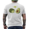 ハリネズミ アボカド ラブ メンズTシャツ バックプリント