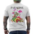 ハワイアンフラワー パラダイス 蝶 ハワイ プリント メンズTシャツ バックプリント