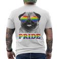 パグ ゲイプライド Lgbt レインボーフラッグ サングラス Lgbtq ギフト 犬 メンズTシャツ バックプリント