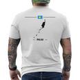パラオ国旗、地図と国名 パラオ メンズTシャツ バックプリント