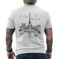パリ エッフェル塔 スケッチ 街並み アート お土産 メンズTシャツ バックプリント