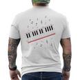 ピアノ ビート キーボード 音符 ミュージシャン ピアノ レッスン メンズTシャツ バックプリント