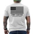 フォートカスター ミシガン州 アメリカ軍 アメリカ国旗 軍隊 メンズTシャツ バックプリント