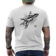 ブルーインパルス 墨絵 ホワイト メンズTシャツ バックプリント