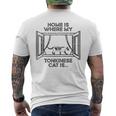 ホーム・ホウェア・マイ・キャット・イズ-ママ・ダッド・トンキニーズ・キャット メンズTシャツ バックプリント