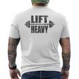 リフトヘビーバーベル ウェイトリフティング ワークアウトジム メンズTシャツ バックプリント