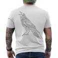 レイヴン カラス 動物愛好家 鳥 モチーフアート メンズTシャツ バックプリント