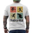 レトロな陸上競技選手。 メンズTシャツ バックプリント