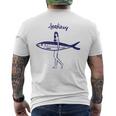 レトロな魚モチーフのガールイラスト シンプルな海風アートデザイン メンズTシャツ バックプリント