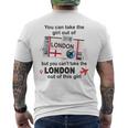 ロンドンガール ロンドン搭乗券 ロンドン メンズTシャツ バックプリント