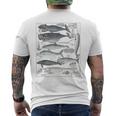 ヴィンテージ クジラ イラスト 生物学 科学 海 メンズTシャツ バックプリント