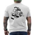 ヴィンテージロータリーエンジン設計図 カーグラフィック メンズTシャツ バックプリント