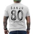 傘寿 80歳anju 80 Birthday お祝い シンプル 人気 メンズTシャツ バックプリント