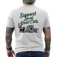 地元のストリートキャットをサポート アライグマ スカンク ポッサム メンズTシャツ バックプリント