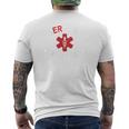 救急科 救急室 看護師 Er 看護師 背中 メンズTシャツ バックプリント