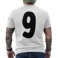 数字 9 太字 ブラック メンズTシャツ バックプリント