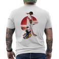 日本の伝統美術、華麗な芸者、浮世絵風 メンズTシャツ バックプリント