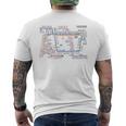 東京日本電車線鉄道おみやげ路線図 メンズTシャツ バックプリント