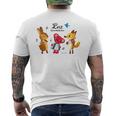 森のぬいぐるみラズ 森の音楽隊 メンズTシャツ バックプリント