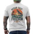 海 塩 自由 沿岸 愛国的 ワシ レトロ 夕日 長袖tシャツ メンズTシャツ バックプリント